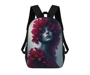 sinyumoney Femme Florale Floral Muse Woman with Flowers Mochila Escolar Para Niños, Mochila Escolar Impresa En 3D Para Estudiantes De Primaria Y Secundaria 17inch