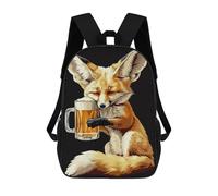 sinyumoney Fennec Fox Beer Mochila Escolar Infantil Impresa En 3D Para Niños, Mochilas De Viaje De Alta Capacidad, Bolsas Para Libros, Mochila Escolar Infantil 17inch