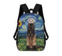 sinyumoney Ferret in Starry Night Landscape Mochilas Informales Para Niños, Mochila Escolar Para Adolescentes, Niñas Y Niños, Mochilas Para Libros 17inch