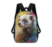 sinyumoney Ferret Painting Mochila Escolar Impresa En 3D 17inch Mochilas De Moda Para Niños, Mochilas Escolares Para Niños De Primaria Y Secundaria