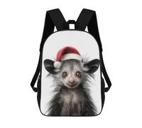 sinyumoney Festive Aye-aye with Santa Hat Mochilas Impresas En 3D Para Niños, Mochila Escolar, Mochila Informal Para Exteriores, Mochila Informal De Moda Para Niños, Lindas Bolsas De Viaje 17inch