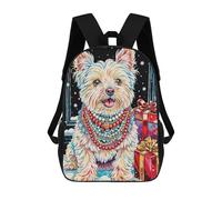 sinyumoney Festive Dog with Gifts Mochila Escolar Impresa En 3D Mochilas Informales Para Niños Mochila Escolar Impresa En 3D Para Niños De Primaria Y Secundaria 17inch
