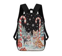 sinyumoney Festive Dogs in Winter Wonderland Mochila Escolar Infantil Impresa En 3D Para Niños, Mochila De Viaje De Alta Capacidad, Bolsas Para Libros, Mochila Escolar Infantil 17inch
