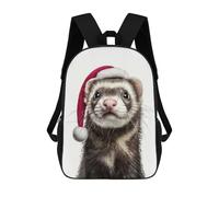 sinyumoney Festive Ferret Portrait Mochila Escolar Infantil Impresa En 3D Para Niños, Mochilas De Viaje, Bolsas Para Libros Para Niños Estudiantes De Primaria 17inch