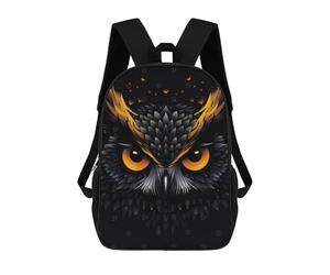 sinyumoney Fierce Owl Vector Portrait with Fiery Orange Eyes Mochilas Para Niños Mochila Escolar Mochila Escolar Impresa En 3D Para Niños Estudiantes De Primaria Y Secundaria 17inch