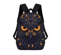 sinyumoney Fierce Owl Vector Portrait with Glowing Orange Eyes Mochila Escolar Infantil Con Impresión 3D, Mochila Escolar Informal Para Niños De Primaria Y Secundaria 17inch