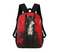 sinyumoney Fierce Stallion Bold Expressionist Horse Portrait Mochila Escolar Infantil De Moda Informal Mochilas Infantiles Impresas En 3D Mochila Grande Para Niño 17inch