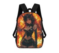 sinyumoney Fiery Anime Demon Girl Mochila Escolar Mochila Para Niñas Y Niños Mochilas De Gran Capacidad Mochilas Ligeras Para Niños Y Estudiantes 17inch