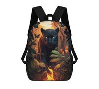 sinyumoney Fiery Black Panther Mochila Escolar, Mochila Para Portátil, Mochila Para Camping, Aventuras Al Aire Libre Y Viajes Diarios 17inch
