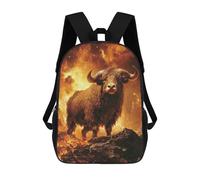 sinyumoney Fiery Bull Mochila, Mochila Escolar Impresa En 3D, Bolsa Para El Almuerzo Escolar, Mochila De Viaje, Mochila Para Amigos, Mochila Escolar Para Niñas Y Niños 17inch