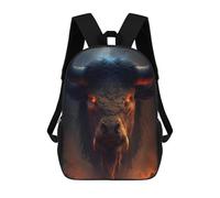 sinyumoney Fiery Bull Portrait Mochila Infantil Para Niñas Y Niños, Mochila De Día, Escuela Primaria, Perfecta Para La Vuelta Al Cole O Educación Física, Regalos Y Viajes 17inch