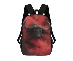 sinyumoney Fiery Bull Red Smoke Artwork Mochilas Escolares, De Viaje Y Universitarias Para Hombres, Mujeres Y Adolescentes 17inch