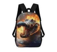 sinyumoney Fiery Crocodile Emerging from Water Mochila Escolar Infantil De 17 Pulgadas Con Estampado 3D De Películas De Anime Para Niños, Mochila De Viaje, Mochila Escolar Infantil