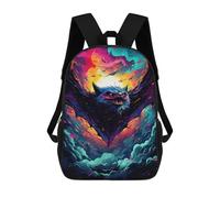 sinyumoney Fiery Demon Artwork Mochilas Infantiles Impresas En 3D De 17 Pulgadas. Mochila Escolar Informal Impresa En 3D Para Niños De Primaria Y Secundaria.