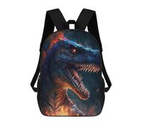 sinyumoney Fiery Dinosaur Artwork Mochila Escolar De 17 Pulgadas Para Adolescentes, Con Estampado 3D, Ajustable Y Con Bolsillos, Ideal Para Niños, Niñas Y Estudiantes.