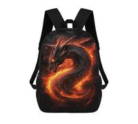 sinyumoney Fiery Dragon Artwork Mochilas Infantiles Impresas En 3D De 17 Pulgadas. Mochila Escolar Informal Impresa En 3D Para Niños De Primaria Y Secundaria.