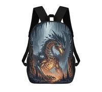 sinyumoney Fiery Dragon in Cave Mochila Escolar De 17 Pulgadas Impresa En 3D Mochilas Infantiles Mochila Genial Impresa En 3D Para Niños De Primaria Y Secundaria
