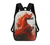 sinyumoney Fiery Equine Art Mochila Infantil Para Niñas, Mochila Escolar 3D, Mochila Para Niños Pequeños, Mochila Informal De Día, Mochila Escolar De Moda 17inch