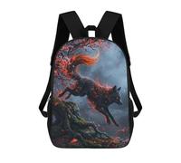 sinyumoney Fiery Fox Leaping Through Cherry Blossoms Mochilas Infantiles Impresas En 3D De 17 Pulgadas. Mochila Escolar Informal Impresa En 3D Para Niños De Primaria Y Secundaria.