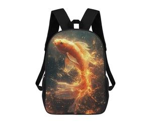 sinyumoney Fiery Goldfish Mochila Escolar Impresa En 3D Mochilas Informales Para Niños Mochila Escolar Impresa En 3D Para Niños De Primaria Y Secundaria 17inch