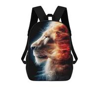sinyumoney Fiery Leo Zodiac Sign Lion Portrait Mochilas De 17 Pulgadas Para Niños, Mochilas Escolares Impresas En 3D Para Estudiantes De Primaria Y Secundaria, Para Niños Y Niñas.