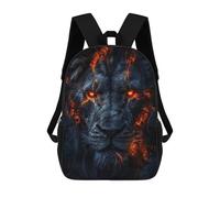 sinyumoney Fiery Lion Face Artwork Mochila Escolar Ligera Mochila Escolar De Día Mochila Para Libros Para La Universidad Para Acampar Aventuras Al Aire Libre Y Viajes Diarios 17inch