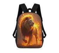 sinyumoney Fiery Lion Mochila Infantil De 17 Pulgadas, Mochila Escolar Con Estampado 3D De Dibujos Animados Para Niños Y Adolescentes.
