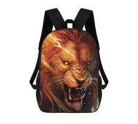 sinyumoney Fiery Lion Roar -3 Mochila Escolar Infantil Con Impresión 3D, Mochila Escolar Informal Para Niños De Primaria Y Secundaria 17inch