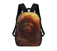 sinyumoney Fiery Lion Roar -4 Mochilas Escolares Para Niños Y Niñas, Mochilas Deportivas Informales Para Primaria, Mochilas De Gran Capacidad Para Libros 17inch