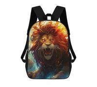 sinyumoney Fiery Lion Roar -5 Mochila Escolar Para Niños, Mochila Escolar De Gran Capacidad Para Niños, Mochila Escolar 3D, Regalos Para Niños 17inch
