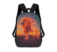 sinyumoney Fiery Lion Savanah King Mochila Escolar Resistente Al Agua - Perfecta Para Viajes, Trabajo Y Uso Diario 17inch