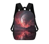 sinyumoney Fiery Moon Over Alien Cityscape Mochila Escolar De 17 Pulgadas Impresa En 3D Mochilas Infantiles Mochila Genial Impresa En 3D Para Niños De Primaria Y Secundaria