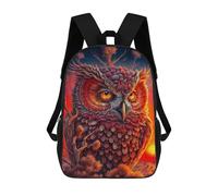 sinyumoney Fiery Owl Portrait -2 Mochila Escolar Para Niños, Mochila Escolar De Gran Capacidad Para Niños, Mochila Escolar 3D, Regalos Para Niños 17inch