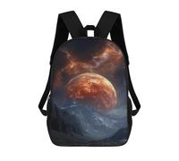 sinyumoney Fiery Planet Over Mountain Range Mochila Escolar Impresa En 3D 17inch Mochilas De Moda Para Niños, Mochilas Escolares Para Niños De Primaria Y Secundaria