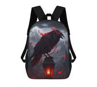 sinyumoney Fiery Raven on A Lamp Mochila Escolar Impresa En 3D Para Niños, Mochila Escolar Informal De Moda Para Viajes Para Niños Y Estudiantes 17inch