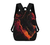 sinyumoney Fiery Skull Abstract Art Mochila, Mochila Infantil, Mochila Escolar Para Estudiantes, Mochila Para Libros, Mochila Escolar Impresa En 3D Para Niños Y Niñas 17inch