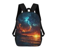 sinyumoney Fiery Sunset Over Ocean Mochila Escolar, Mochila Para Portátil, Mochila Para Camping, Aventuras Al Aire Libre Y Viajes Diarios 17inch