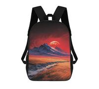 sinyumoney Fiery Sunset Over Snow-Capped Mountains Mochila Escolar Grande Para Niños Para El Campus, Actividades Al Aire Libre, Viajes Y Deportes 17inch