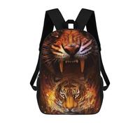 sinyumoney Fiery Tiger Artwork Mochila Escolar Infantil Con Impresión 3D, Mochila Escolar Informal Para Niños De Primaria Y Secundaria 17inch