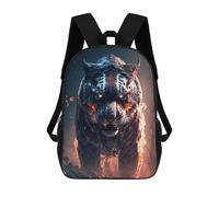 sinyumoney Fiery Tiger Portrait -1 Mochila Infantil Para Niñas, Mochila Escolar 3D, Mochila Para Niños Pequeños, Mochila Informal De Día, Mochila Escolar De Moda 17inch