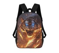 sinyumoney Fiery Tiger Roar Mochila Escolar De 17 Pulgadas Para Adolescentes, Con Estampado 3D, Ajustable Y Con Bolsillos, Ideal Para Niños, Niñas Y Estudiantes.
