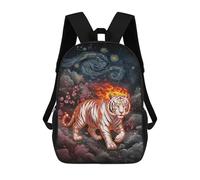 sinyumoney Fiery Tiger Under Starry Night Mochila Escolar Infantil Impresa En 3D Para Niños, Mochilas De Viaje, Bolsas Para Libros Para Niños Estudiantes De Primaria 17inch