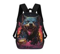 sinyumoney Fiery Wolf Artwork Mochila Escolar Para Niños, Mochila Escolar Impresa En 3D Para Estudiantes De Primaria Y Secundaria 17inch