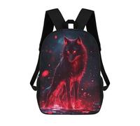 sinyumoney Fiery Wolf Mochilas Infantiles Impresas En 3D Para Niños, Mochilas Escolares De Moda, Mochilas De Viaje, Mochilas Escolares Para Niños De Primaria 17inch