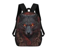 sinyumoney Fiery Wolf Portrait -2 Mochila Escolar Para Niños, Mochila Escolar Impresa En 3D Para Estudiantes De Primaria Y Secundaria 17inch