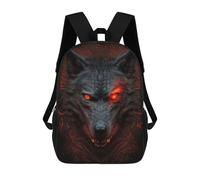 sinyumoney Fiery Wolf Portrait Mochila Infantil Escolar Para Niños Con Estampado 3D De Dibujos Animados, Mochila Escolar Para Estudiantes, Mochila Para Portátil Para Niños Y Niñas 17inch