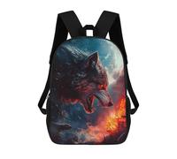 sinyumoney Fiery Wolf Under Full Moon Mochila Escolar Secundaria Informal Para Viajes Para Niños/niñas/adolescentes 17inch