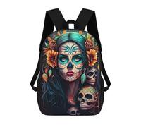 sinyumoney Fiesta De Los Muertos Mochilas Infantiles Impresas En 3D Para Niños, Mochilas Escolares De Moda, Mochilas De Viaje, Mochilas Escolares Para Niños De Primaria 17inch