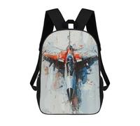 sinyumoney Fighter Jet Painting Mochila Infantil Para Niñas Y Niños, Mochila De Día, Escuela Primaria, Perfecta Para La Vuelta Al Cole O Educación Física, Regalos Y Viajes 17inch