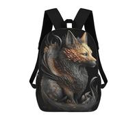 sinyumoney Fire Fox Golden Art Deco Mochila Escolar Informal Para El Día A Día, Ideal Para Viajes, Trabajo Y Uso Diario 17inch